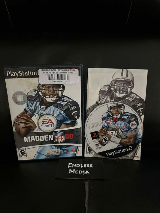 Madden 2008 Sony Playstation 2 CIB Video Game