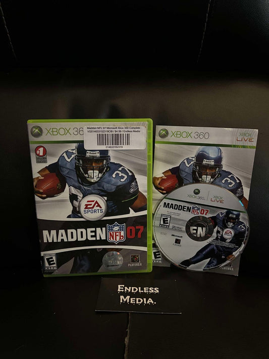 Madden 2007 Microsoft Xbox 360 CIB Video Game