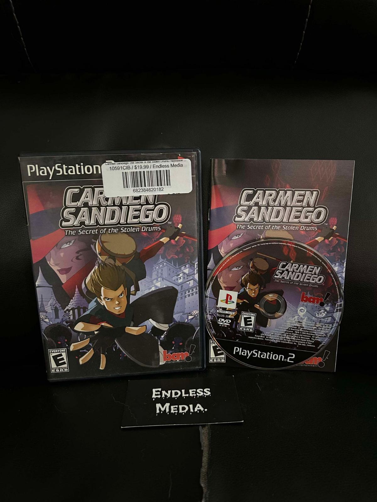 Carmen Sandiego The Secret of the Stolen Drums Sony Playstation 2 CIB Video Game