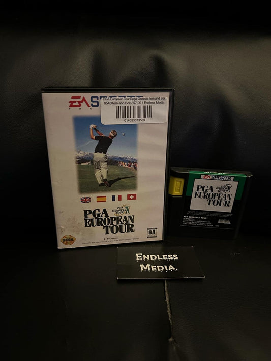 PGA European Tour Sega Sega Genesis Item and Box Video Game