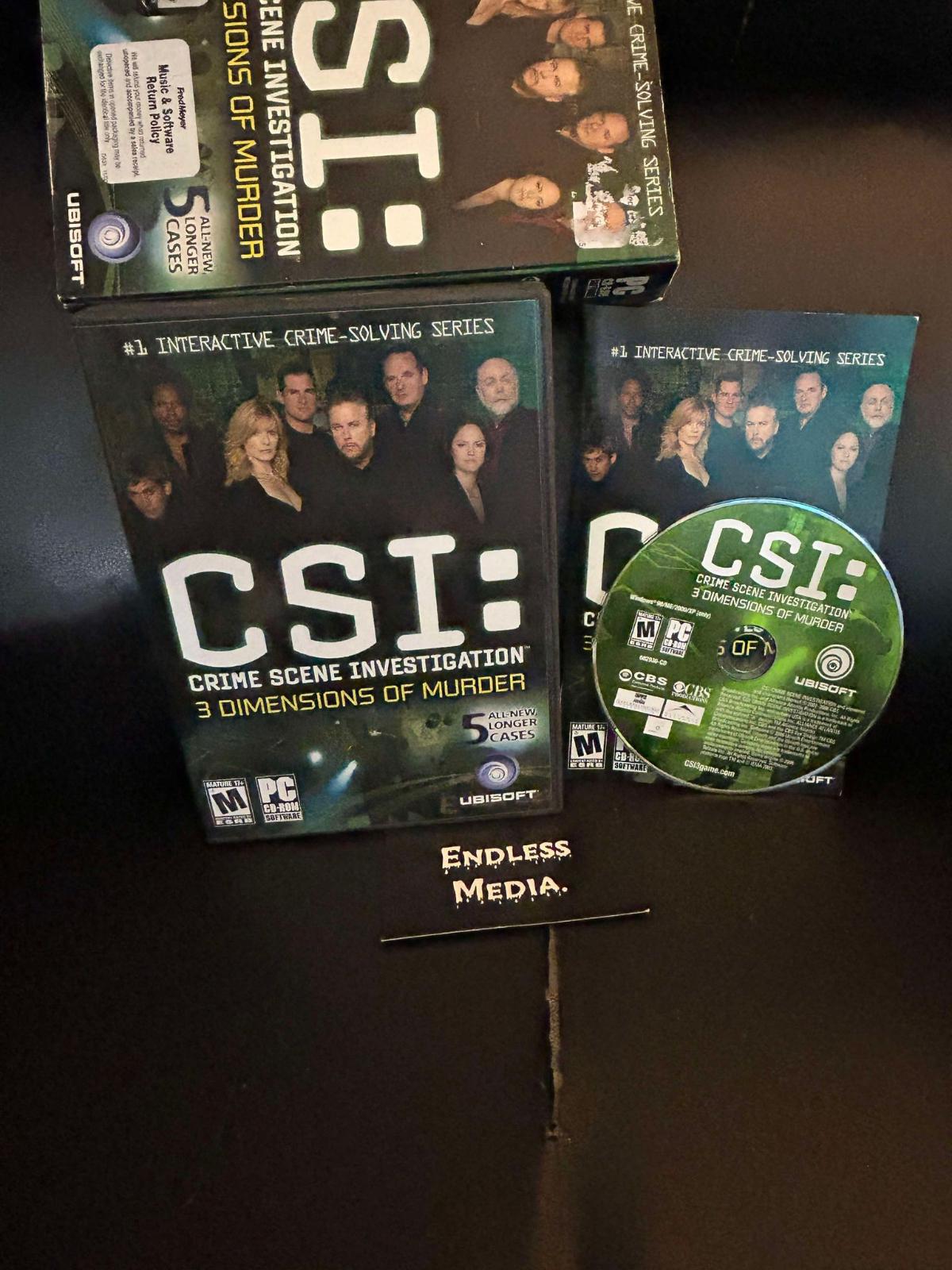 CSI: 3 Dimensions Of Murder PC PC Games CIB Video Game