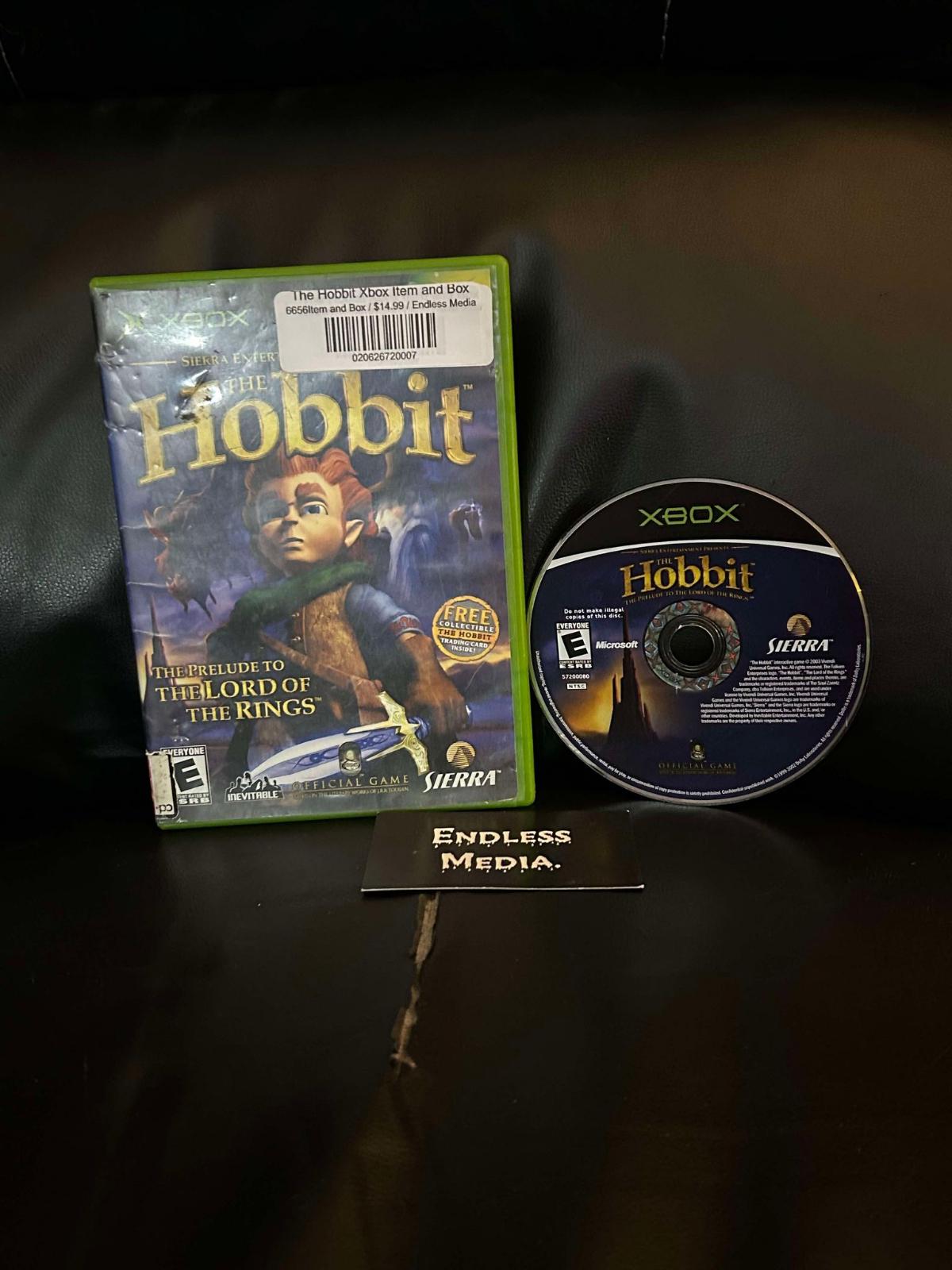 The Hobbit Microsoft Xbox Item and Box Video Game