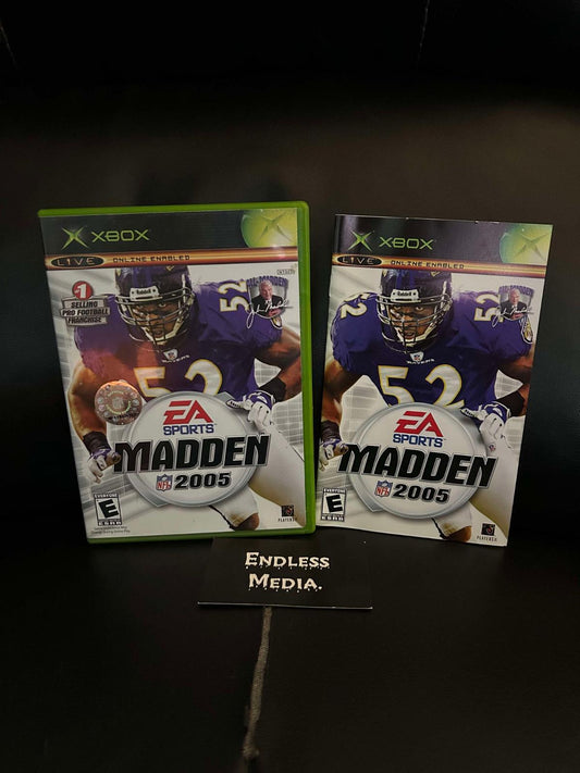 Madden 2005 Microsoft Xbox Box and Manual Video Game