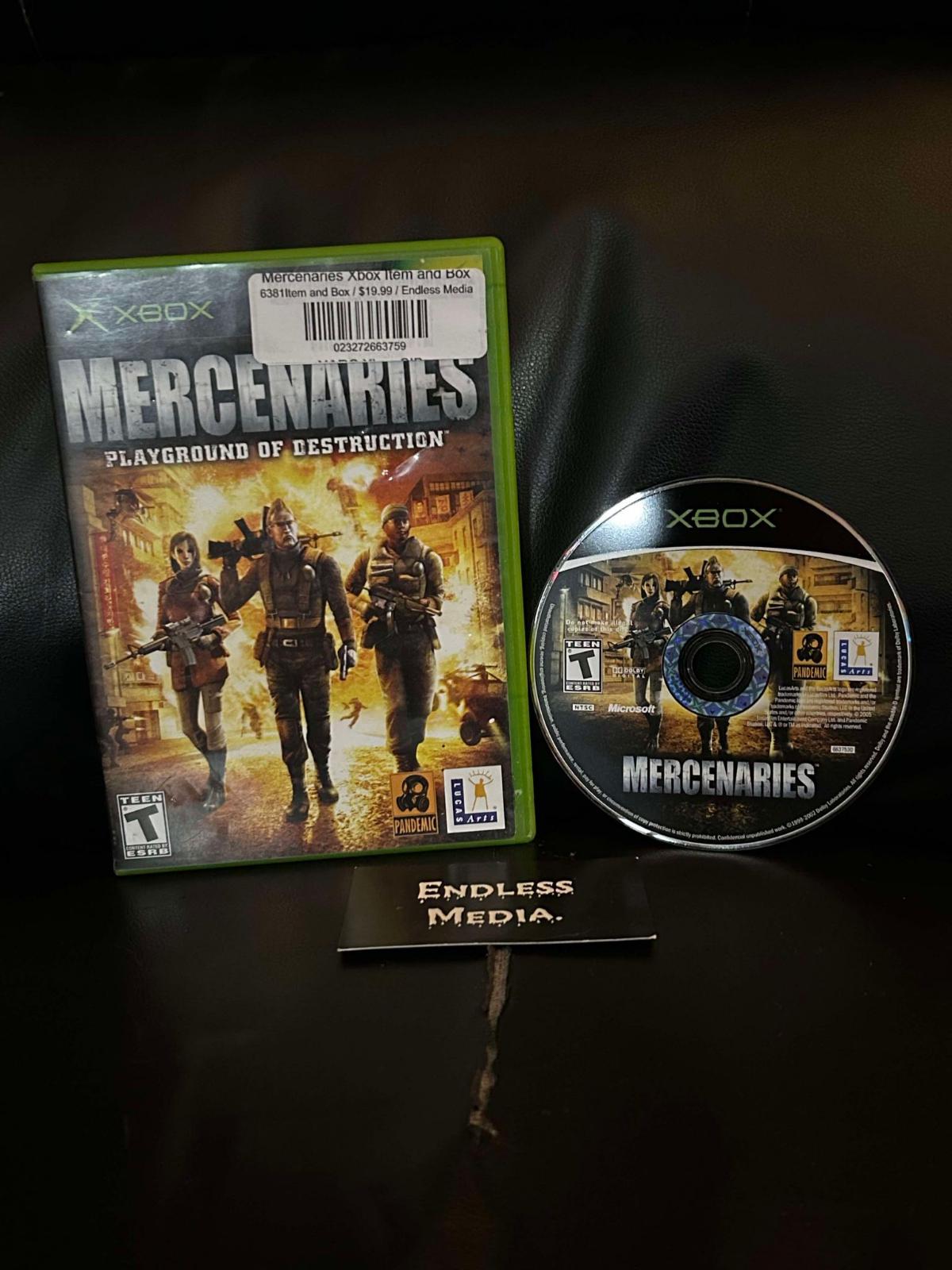 Mercenaries Microsoft Xbox Item and Box Video Game