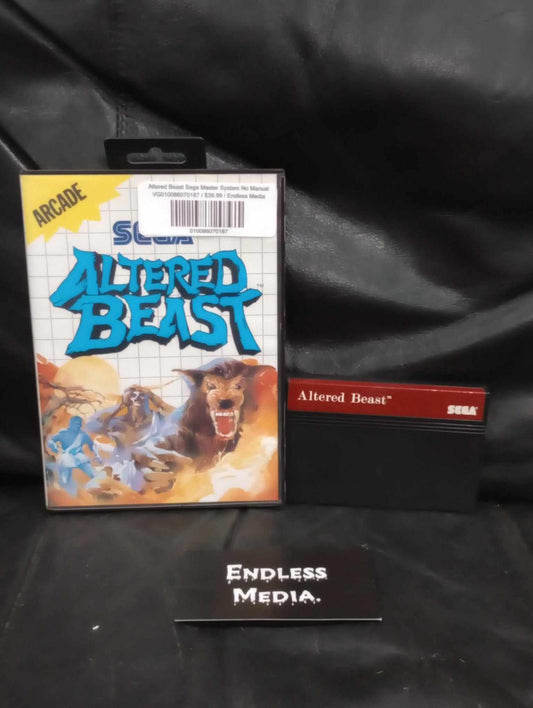 Altered Beast Sega Sega Master System Item and Box Video Game