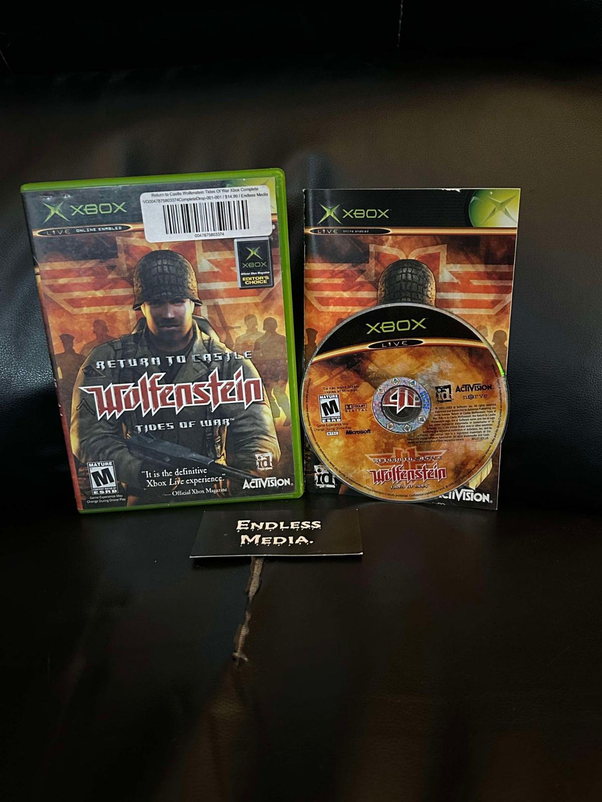 Return to Castle Wolfenstein Microsoft Xbox CIB Video Game