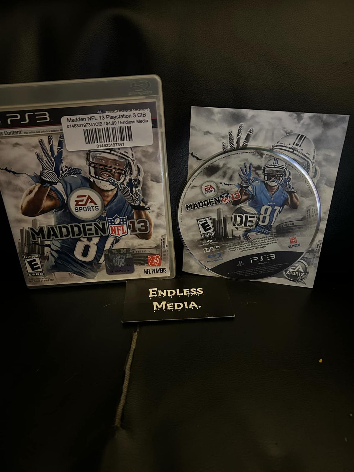 Madden NFL 13 Sony Playstation 3 CIB Video Game