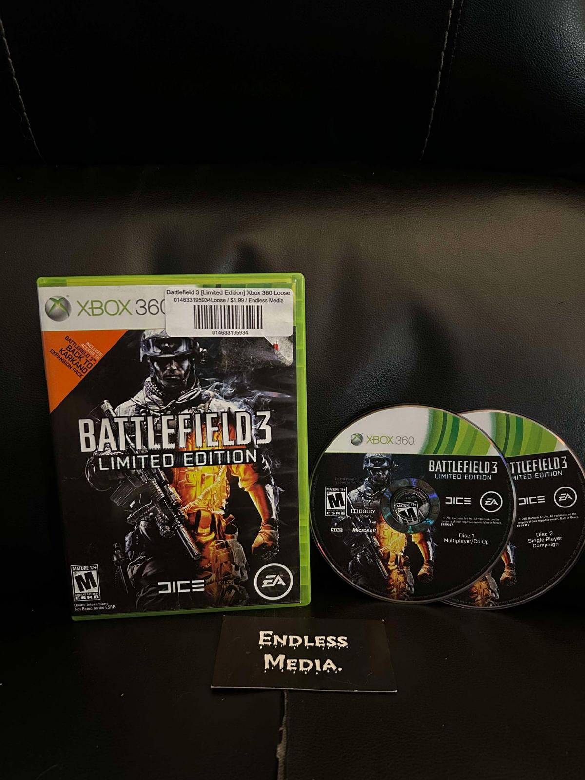 Battlefield 3 [Limited Edition] Microsoft Xbox 360 Item and Box Video Game