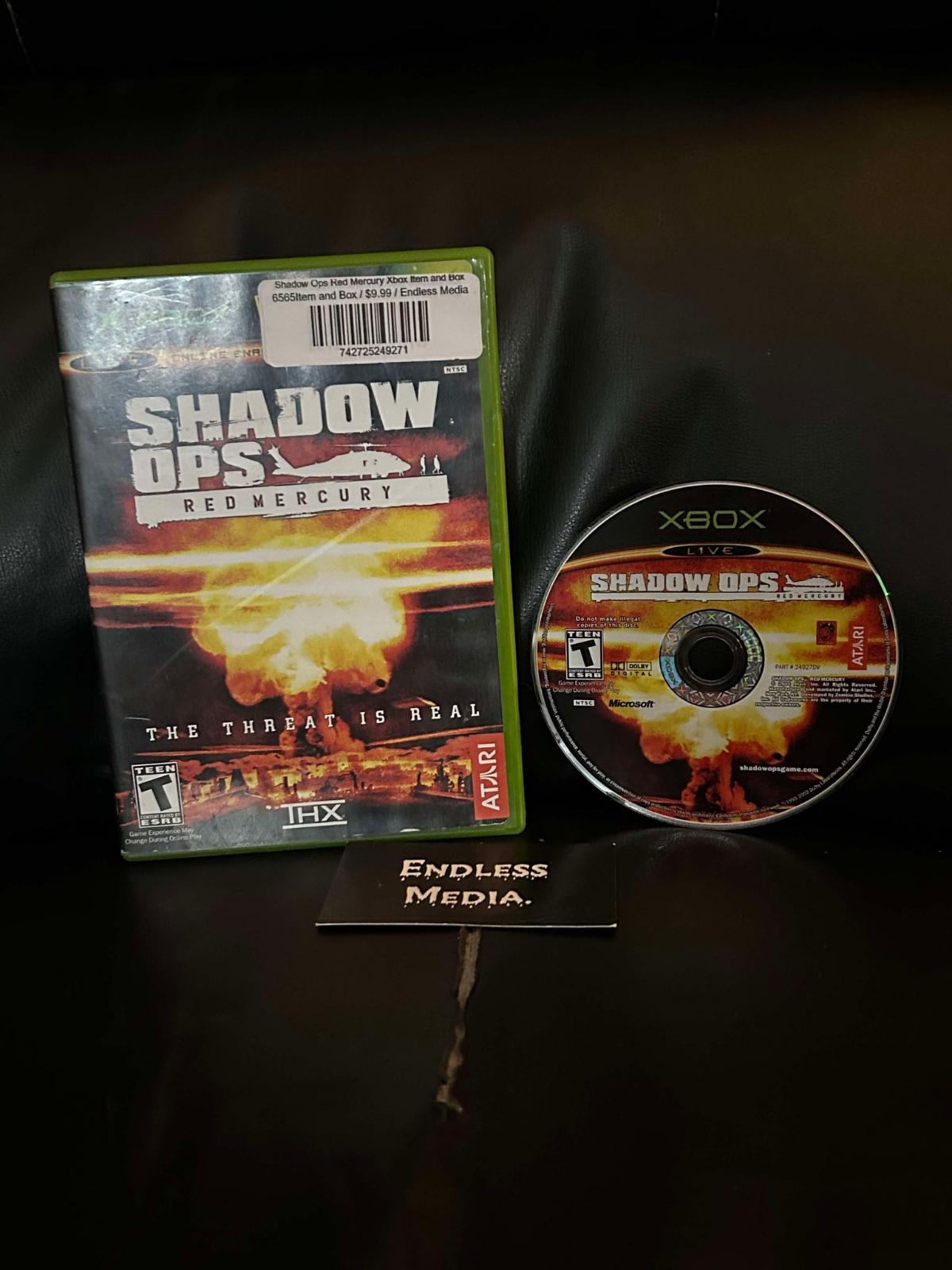 Shadow Ops Red Mercury Microsoft Xbox Item and Box Video Game