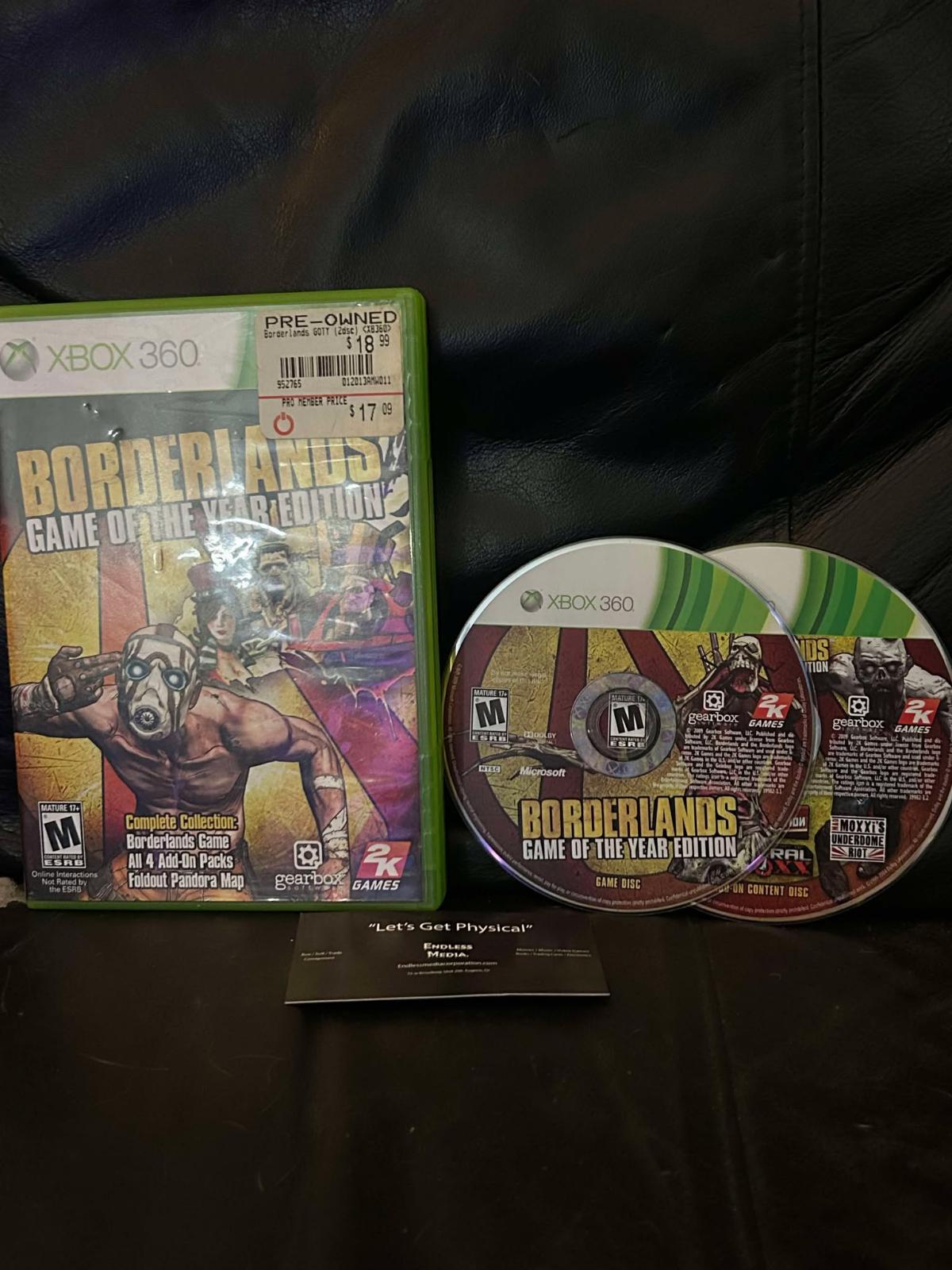 Borderlands [Game of the Year] Microsoft Xbox 360 Item and Box Video Game