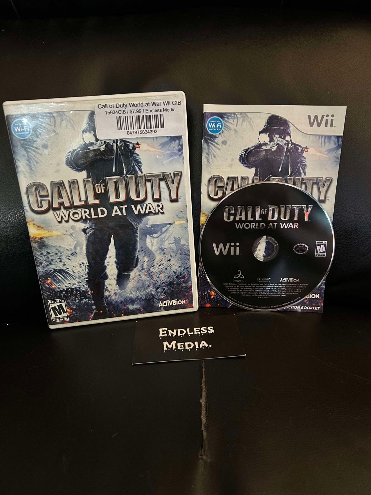 Call of Duty World at War Nintendo Wii CIB Video Game