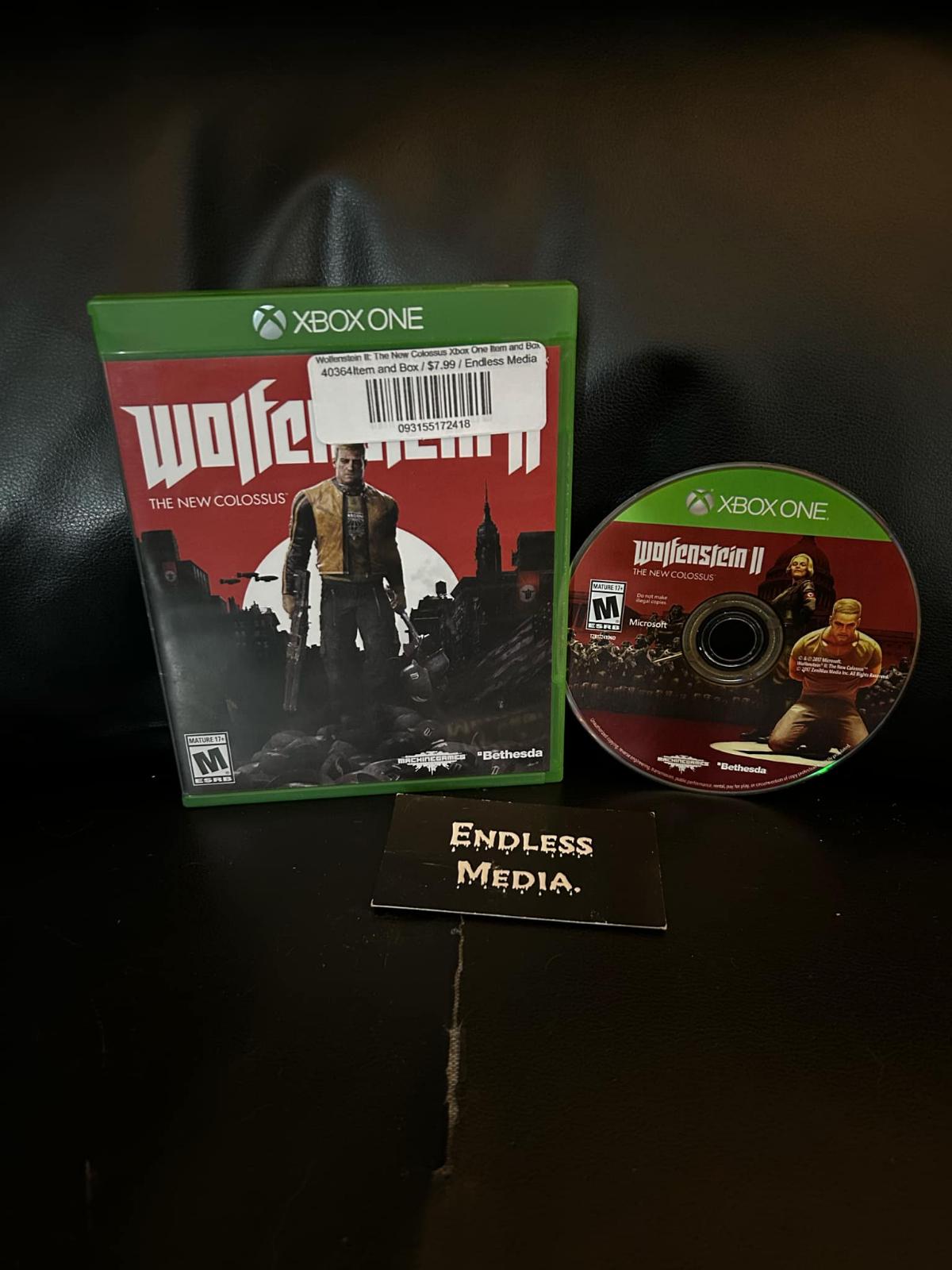 Wolfenstein II: The New Colossus Microsoft Xbox One Item and Box Video Game