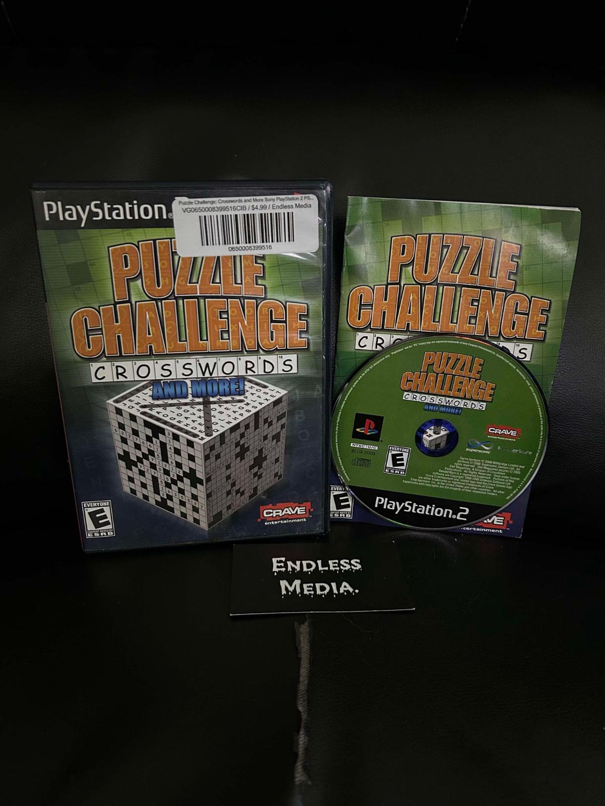 Puzzle Challenge Crosswords and More Sony Playstation 2 CIB Video Game