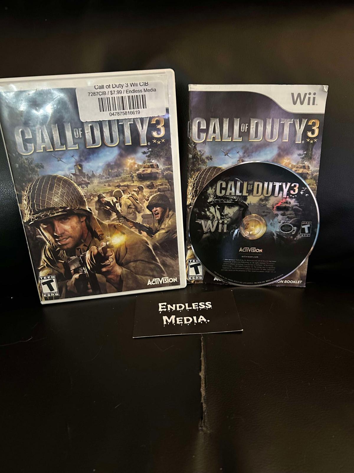 Call of Duty 3 Nintendo Wii CIB Video Game