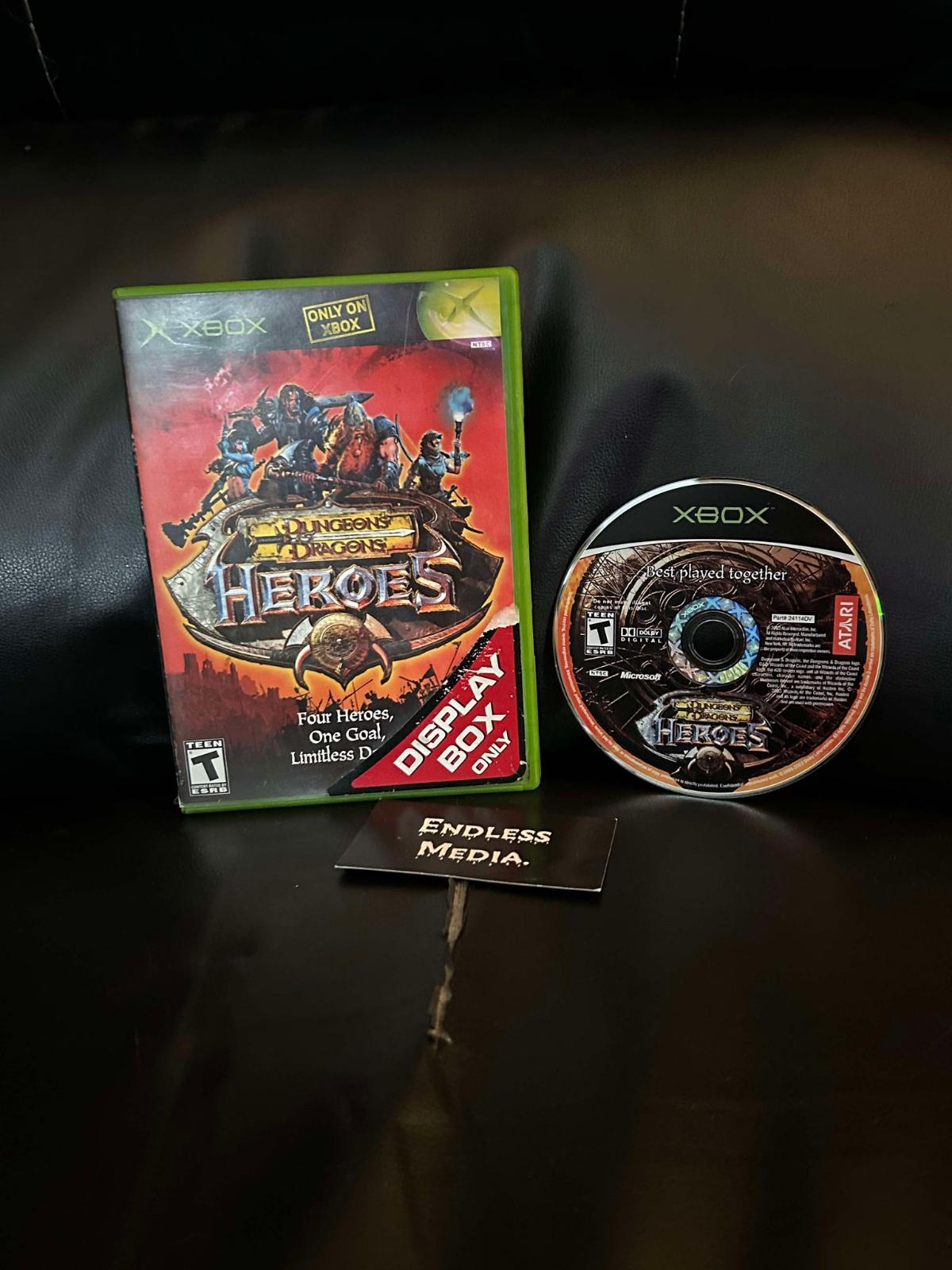 Dungeons & Dragons Heroes Microsoft Xbox Item and Box Video Game