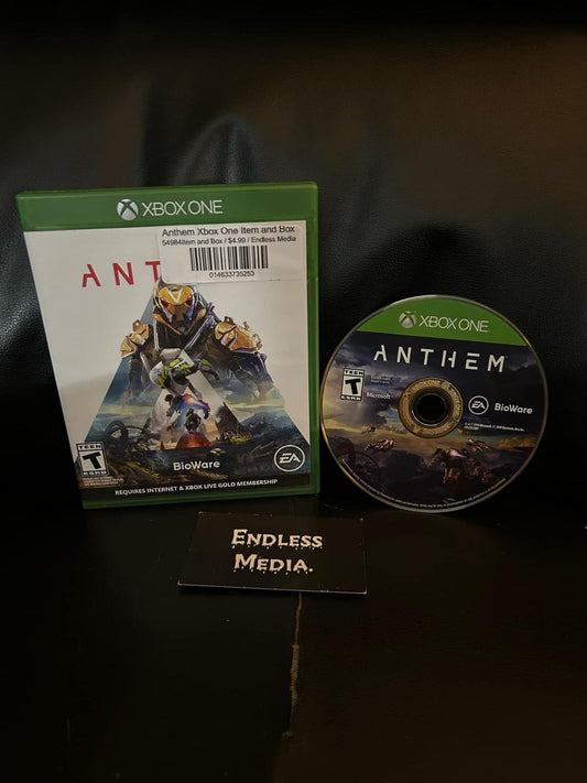 Anthem Microsoft Xbox One Item and Box Video Game