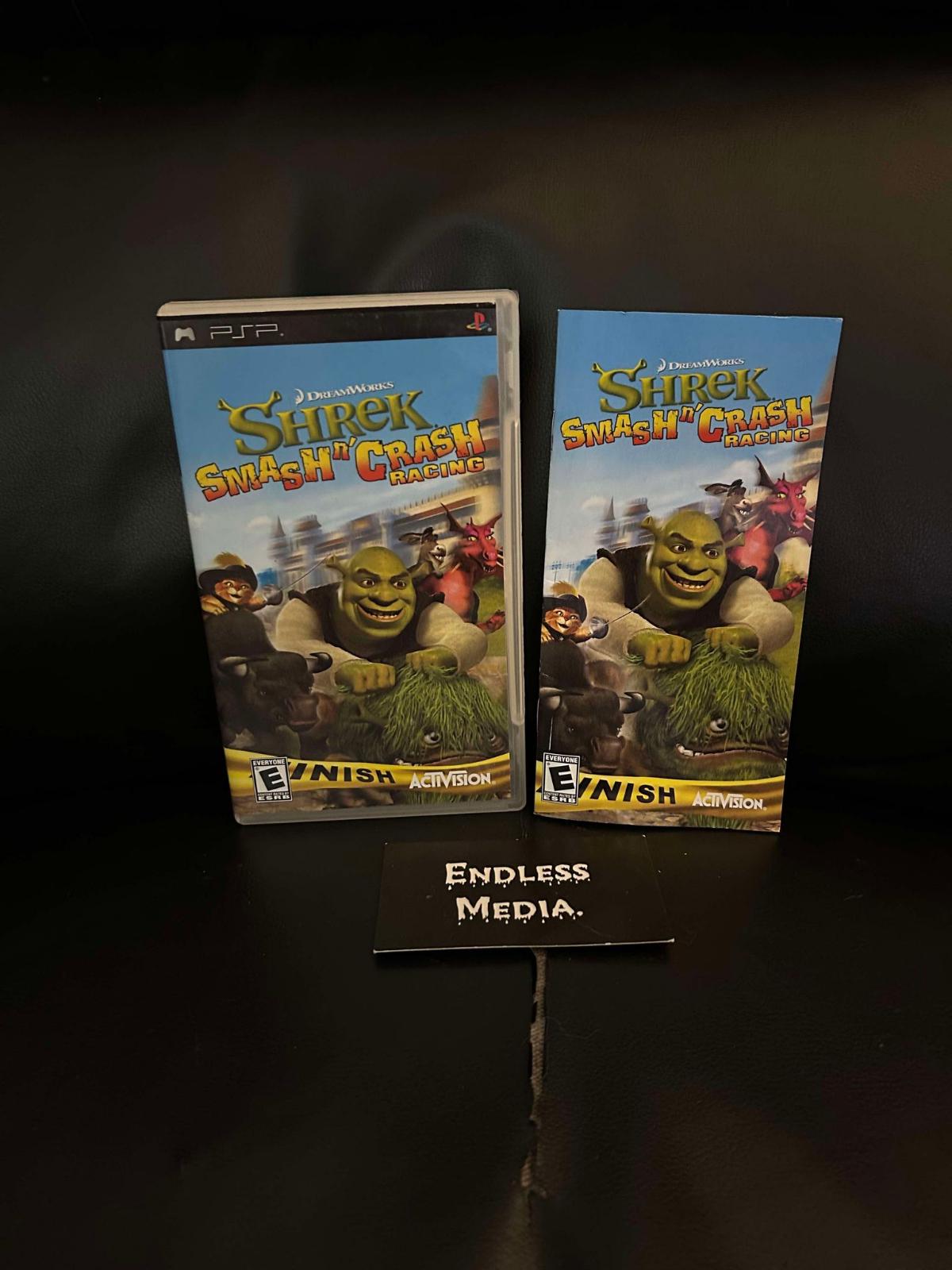 Shrek Smash and Crash Racing Sony PSP Box and Manual Video Game