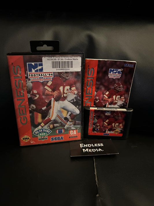 NFL Football '94 Starring Joe Montana Sega Sega Genesis CIB Video Game