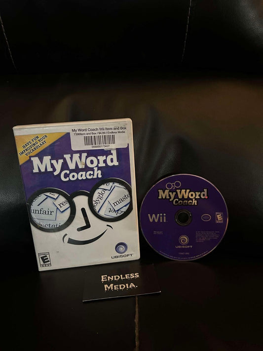 My Word Coach Nintendo Wii Item and Box Video Game