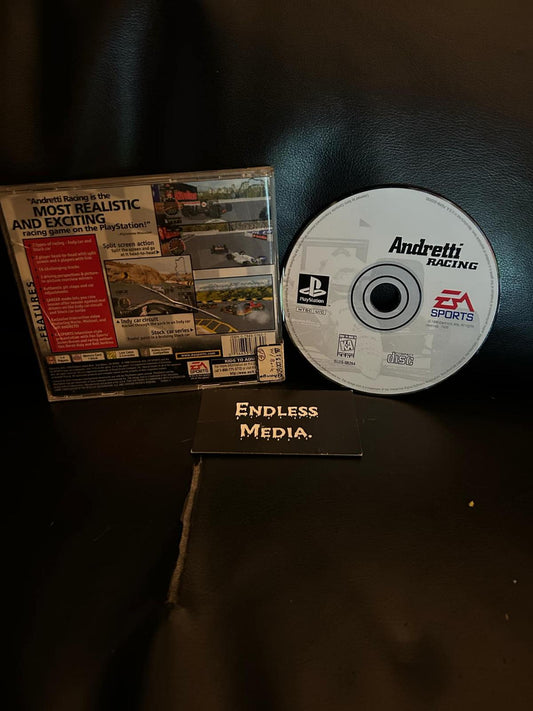 Andretti Racing Sony Playstation Item and Box Video Game