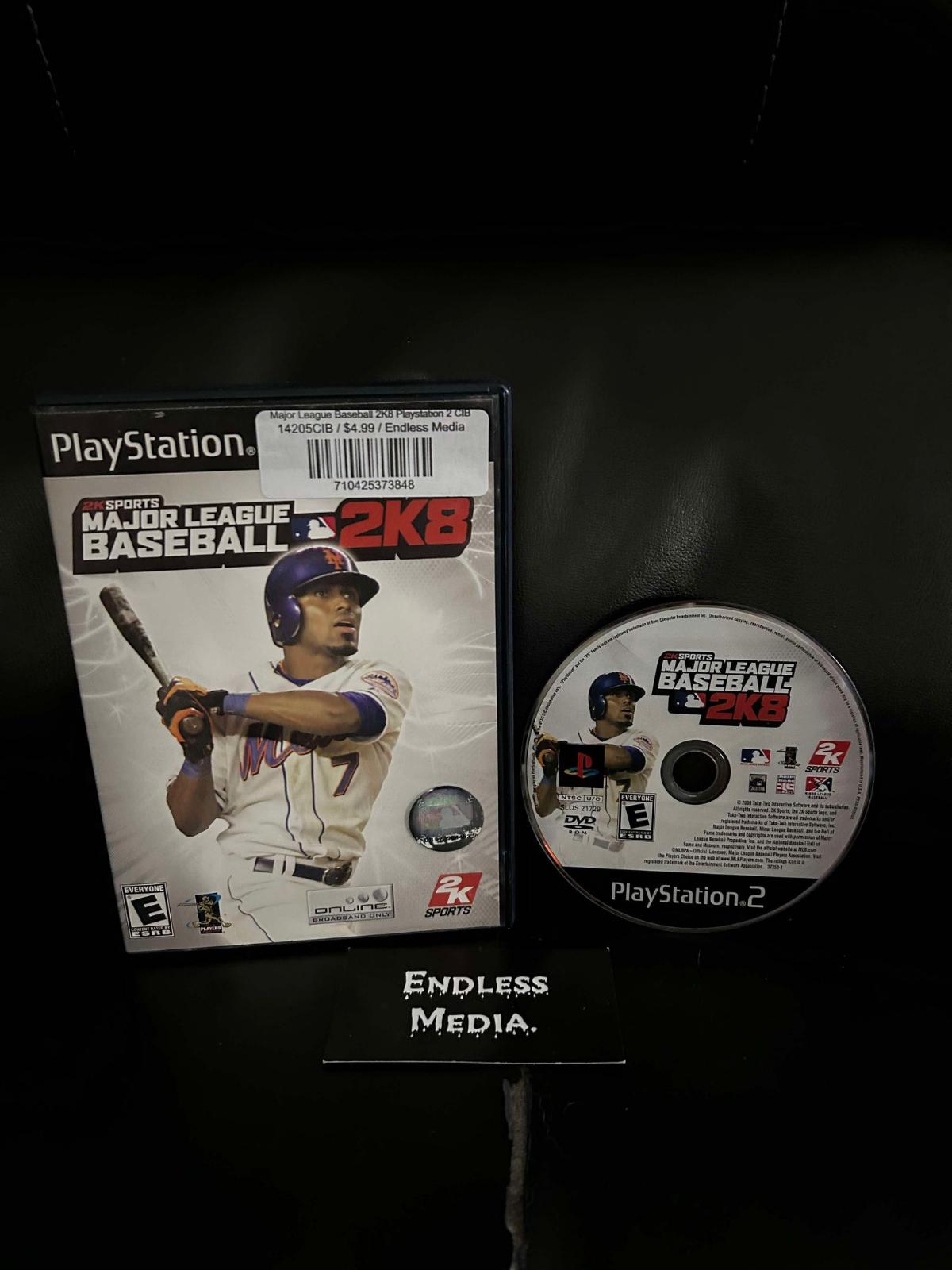 Major League Baseball 2K8 Sony Playstation 2 Item and Box Video Game