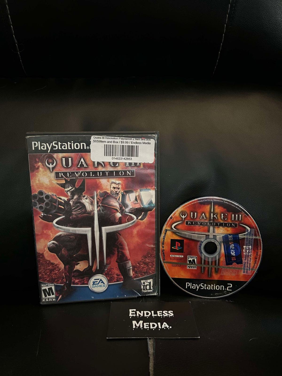 Quake III Revolution Sony Playstation 2 Item and Box Video Game