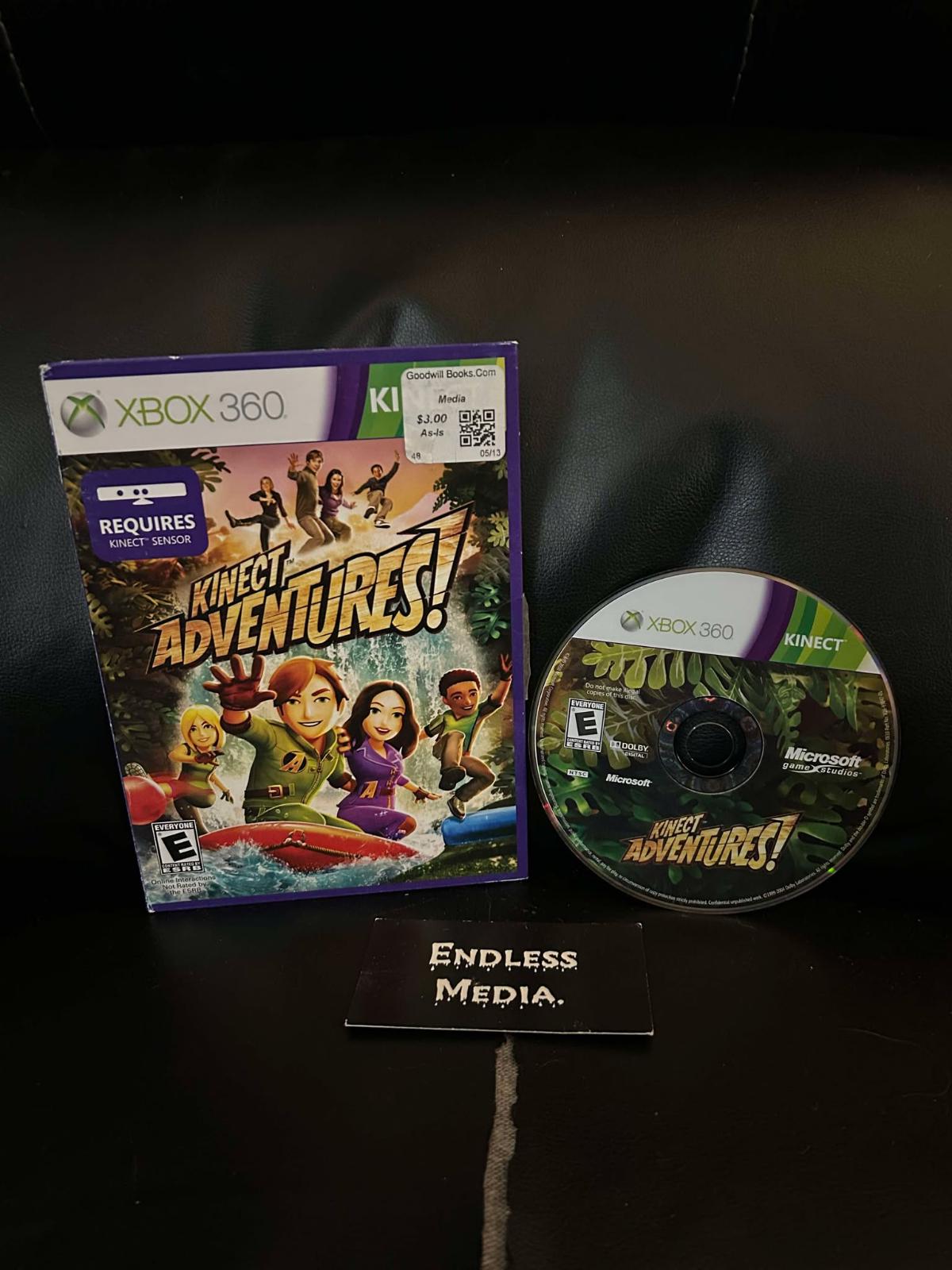 Kinect Adventures [Cardboard Sleeve] Microsoft Xbox 360 Item and Box Video Game