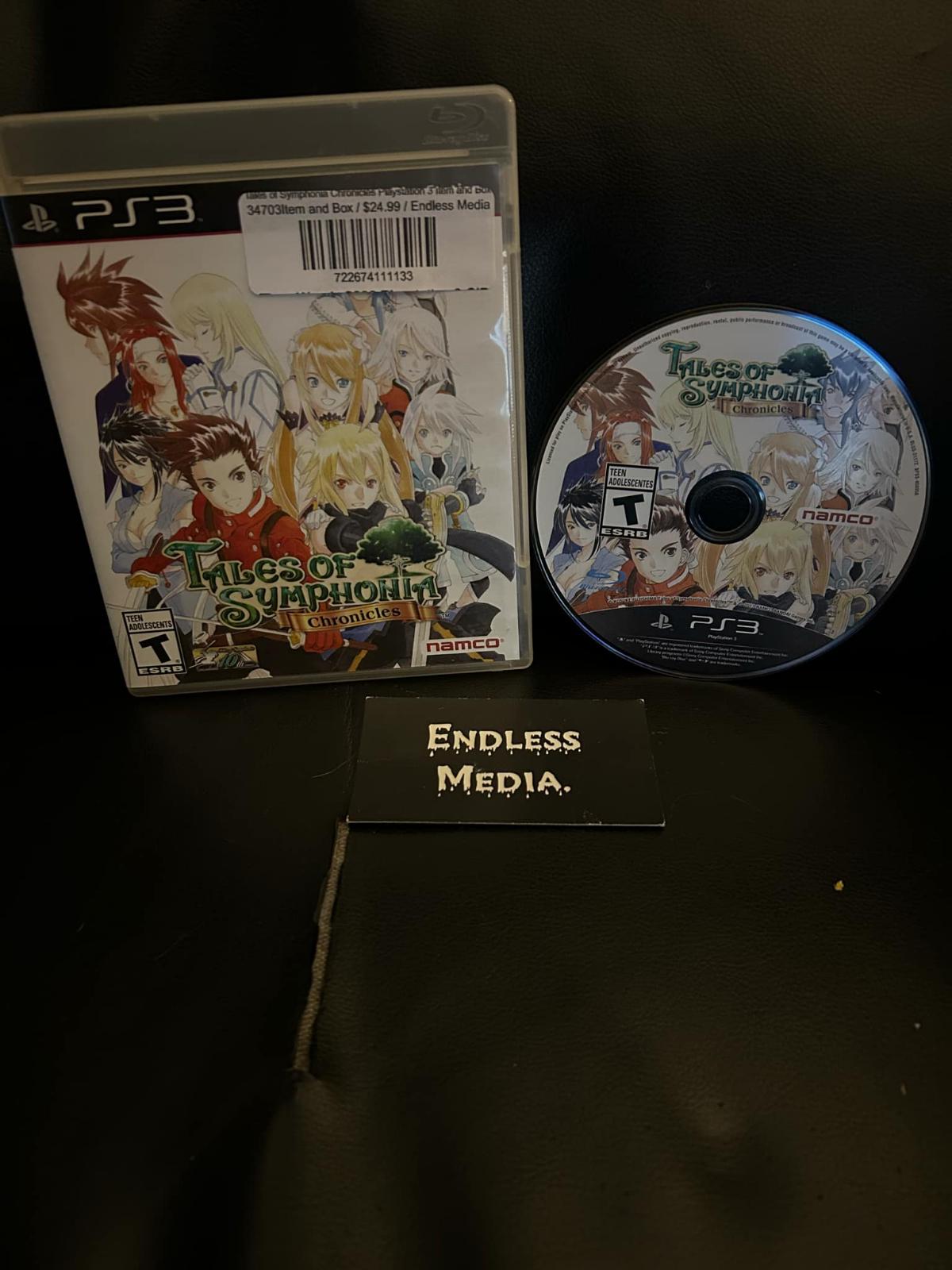 Tales of Symphonia Chronicles Sony Playstation 3 Item and Box Video Game