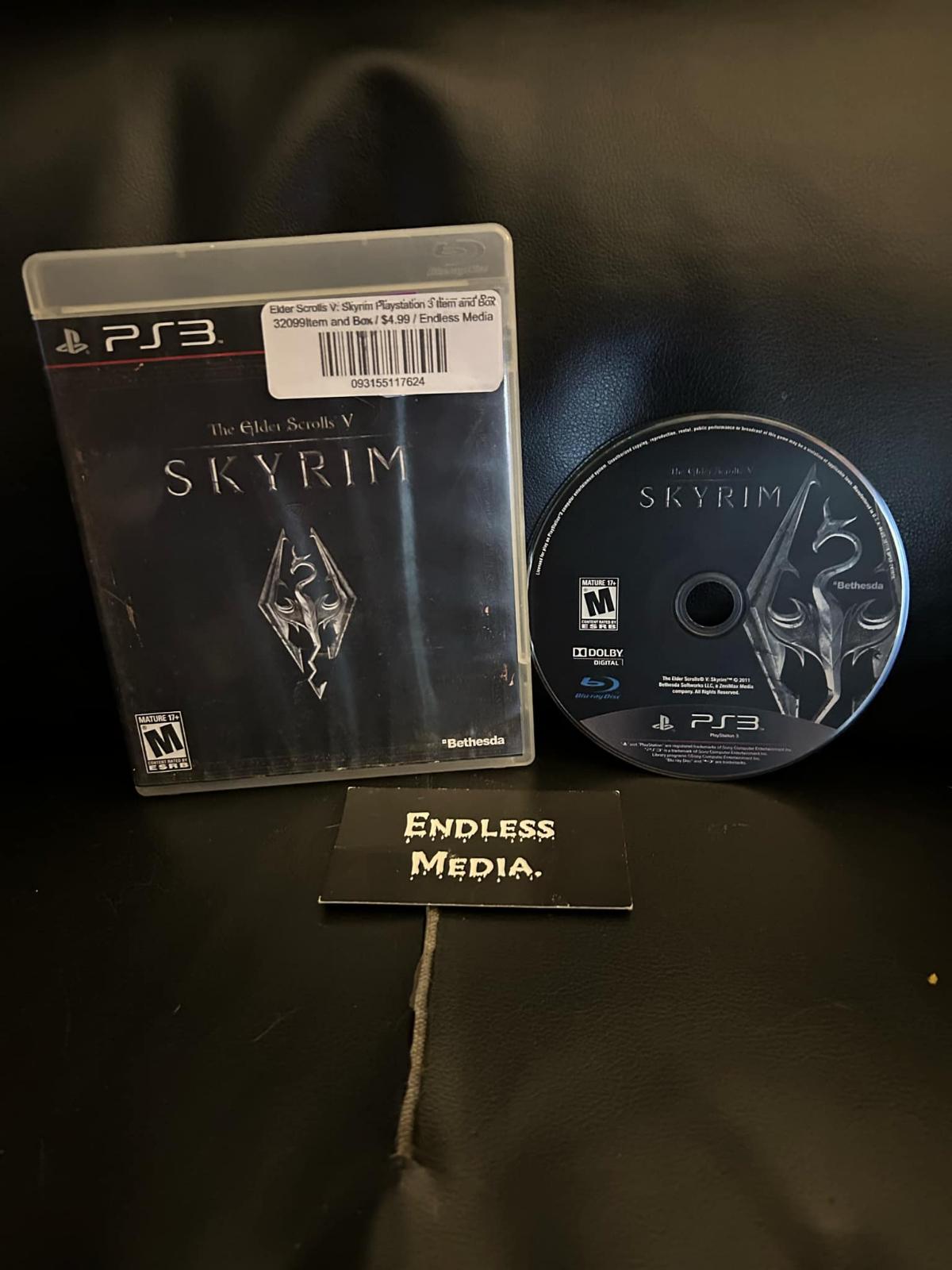 Elder Scrolls V: Skyrim Sony Playstation 3 Item and Box Video Game