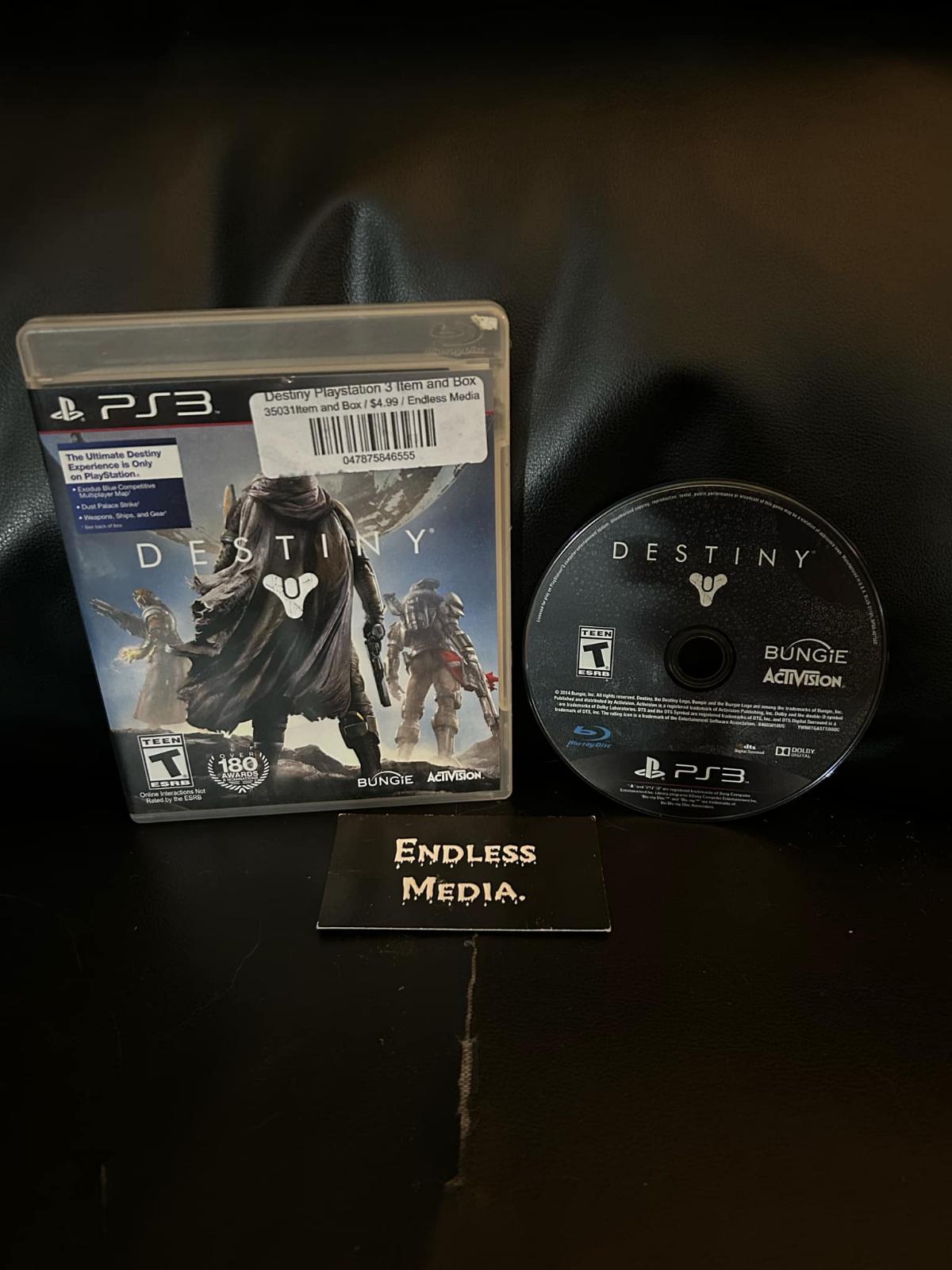 Destiny Sony Playstation 3 Item and Box Video Game