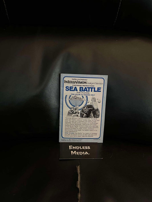 Sea Battle Mattel Electronics Intellivision Manual only Video Game