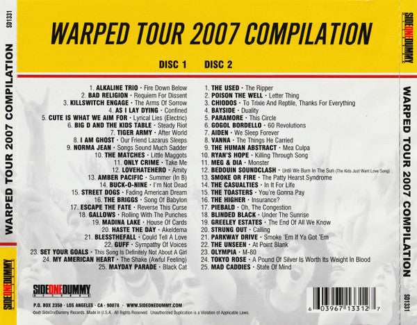 Various : Vans Warped Tour (2007 Tour Compilation) (2xCD, Comp)