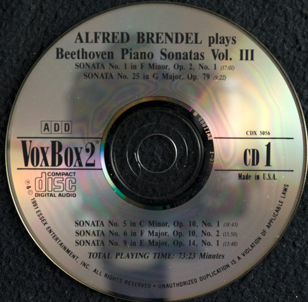 Alfred Brendel, Ludwig van Beethoven : Piano Sonatas, Vol. III (2xCD, Comp)