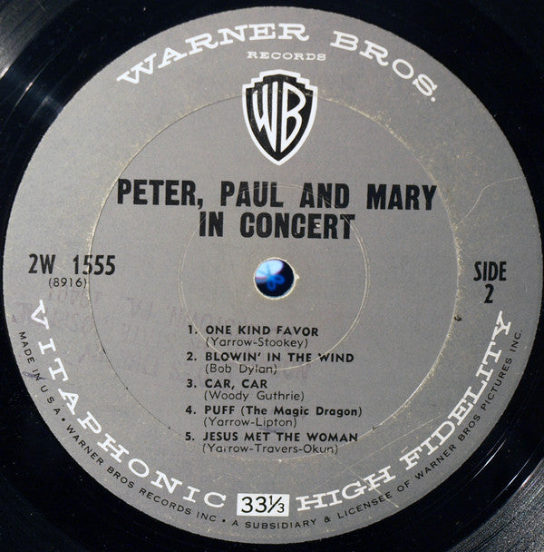 Peter, Paul & Mary : In Concert (2xLP, Mono, Gat)