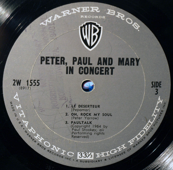 Peter, Paul & Mary : In Concert (2xLP, Mono, Gat)