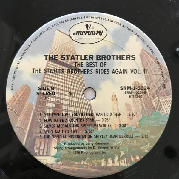 The Statler Brothers : The Best Of The Statler Bros. Rides Again Volume II (LP, Comp, Club, 25,)