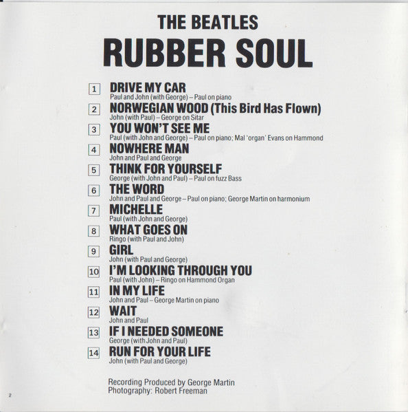 The Beatles : Rubber Soul (CD, Album, RE, RP)