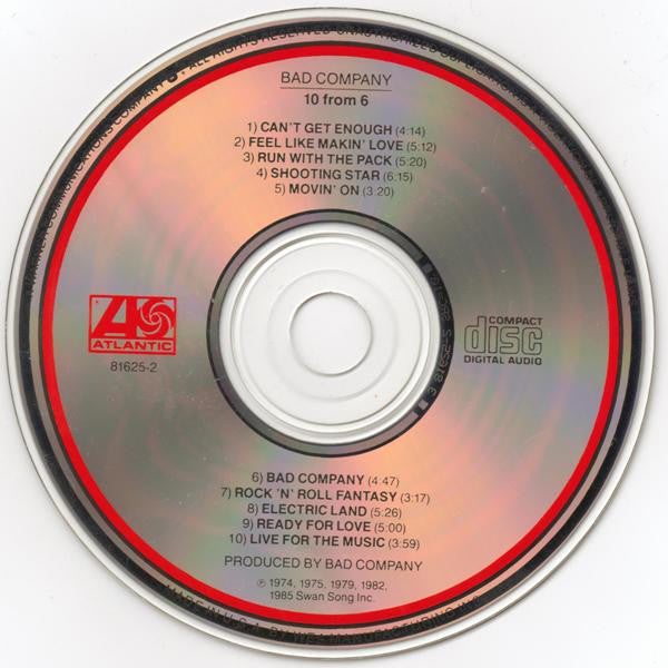Bad Company (3) : 10 From 6 (CD, Comp, RE)