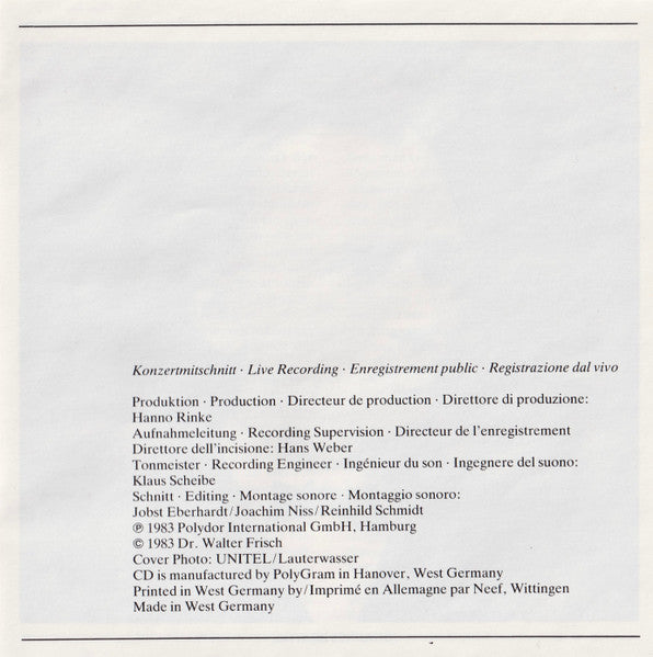 Johannes Brahms - Wiener Philharmoniker · Leonard Bernstein : Symphonie No. 1 (CD, Album)