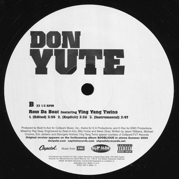 Don Yute - Row Da Boat (12") (VG+) - Endless Media