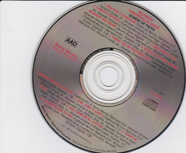 Mormon Tabernacle Choir : Songs Of Faith (CD, Album, RE)