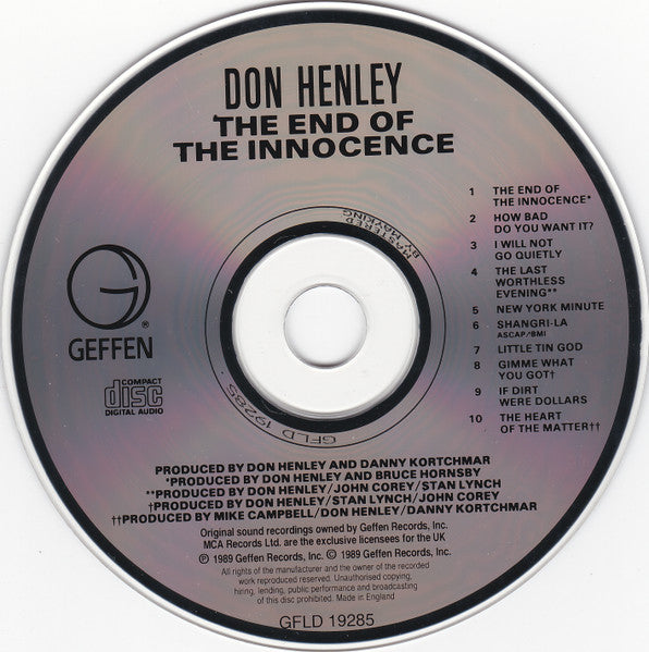 Don Henley : The End Of The Innocence (CD, Album)