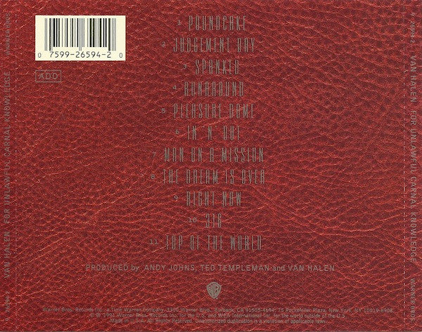 Van Halen : For Unlawful Carnal Knowledge (CD, Album, SRC)