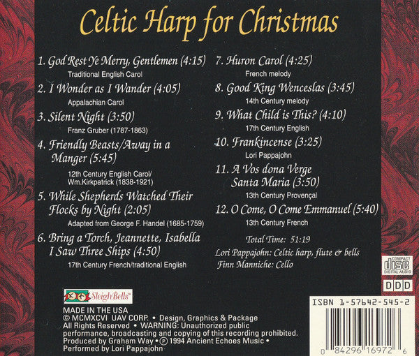 Lori Pappajohn : Celtic Harp For Christmas (CD, Album)