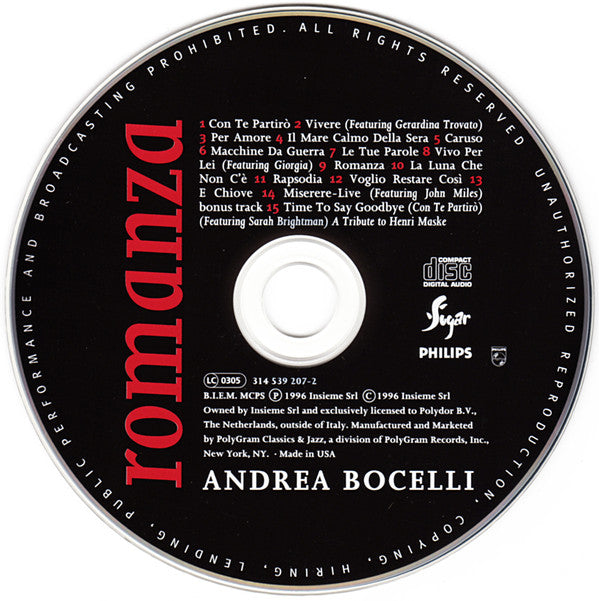Andrea Bocelli : Romanza (CD, Comp, PMD)