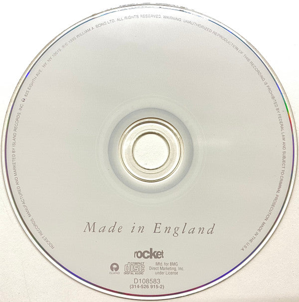 Elton John : Made In England (CD, Album, Club)
