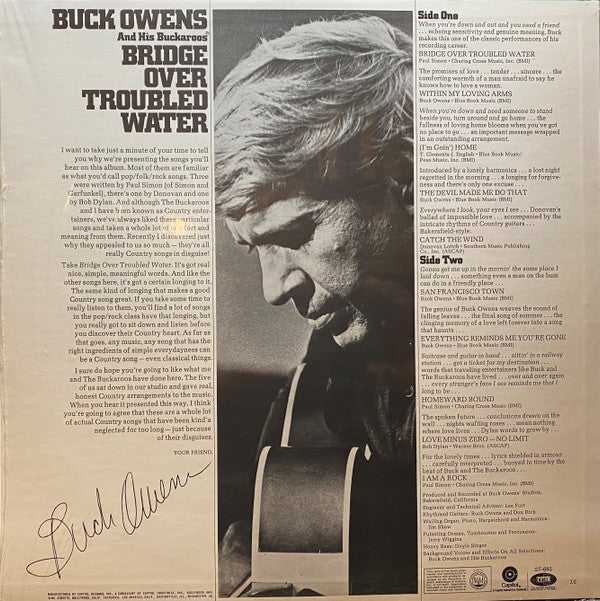 Buck Owens And His Buckaroos : Bridge Over Troubled Water (LP, Album, Los)