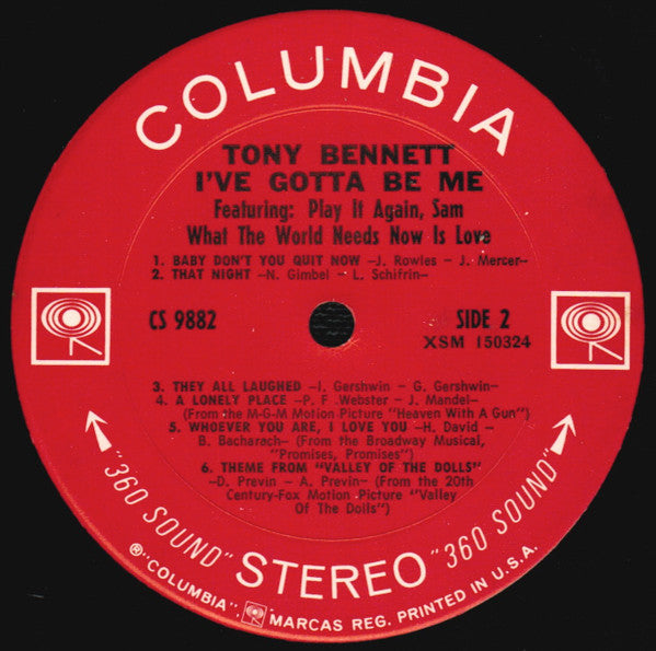 Tony Bennett - I've Gotta Be Me (LP) (G) - Endless Media