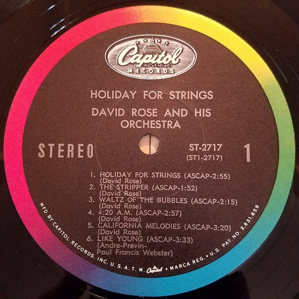 David Rose & His Orchestra : Holiday For Strings (LP)