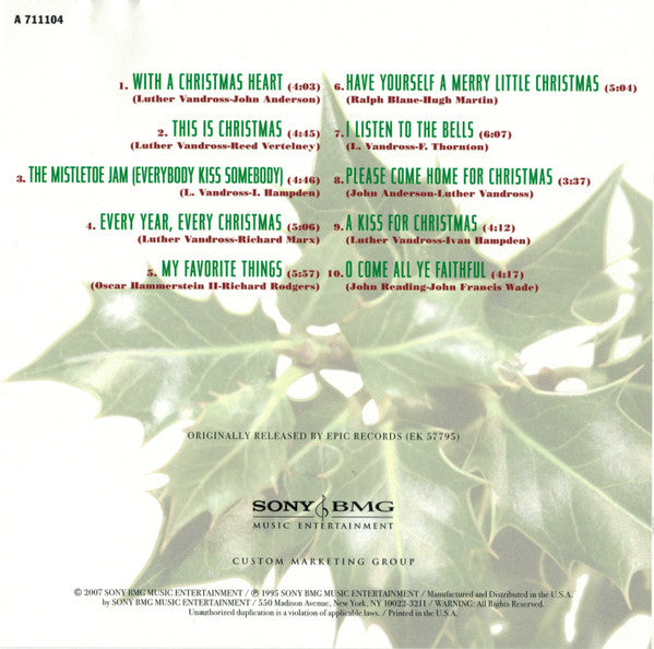 Luther Vandross : This Is Christmas (CD, Album, RE)